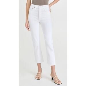 Agolde 'Riley' White Crop Denim Jeans Size 29